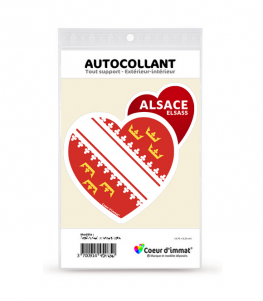 Alsace - Drapée | Autocollant Coeur j'aime