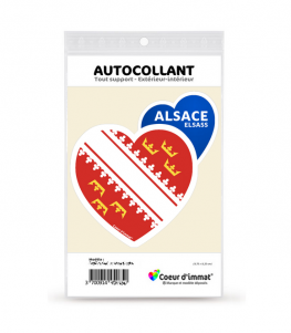 Alsace - Drapée | Autocollant Coeur j'aime