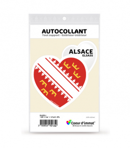 Alsace - Drapée | Autocollant Coeur j'aime