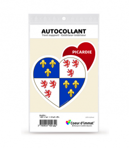 Picardie - Blason | Autocollant Coeur j'aime