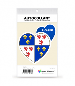 Picardie - Blason | Autocollant Coeur j'aime