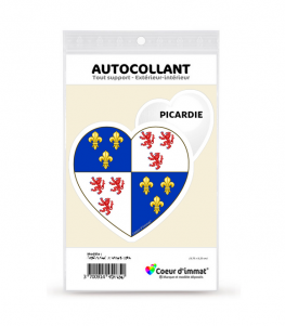 Picardie - Blason | Autocollant Coeur j'aime