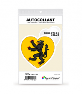 Nord-Pas de Calais - Blason | Autocollant Coeur j'aime