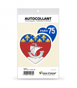 Paris 75 - Blason | Autocollant Coeur j'aime