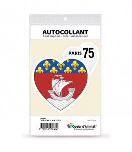 Paris 75 - Blason | Autocollant Coeur j'aime