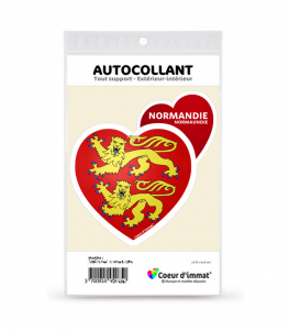 Normandie - Blason | Autocollant Coeur j'aime