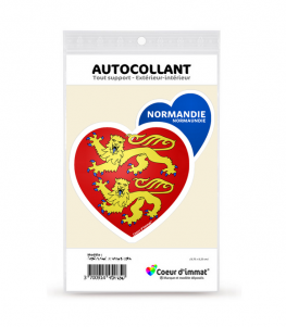 Normandie - Blason | Autocollant Coeur j'aime