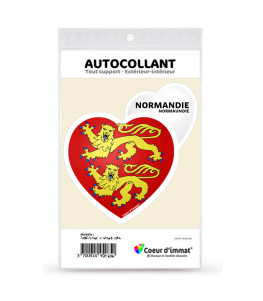 Normandie - Blason | Autocollant Coeur j'aime