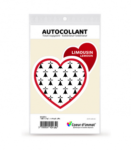 Limousin - Blason | Autocollant Coeur j'aime