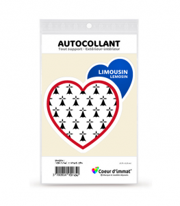 Limousin - Blason | Autocollant Coeur j'aime