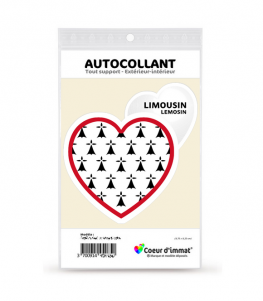 Limousin - Blason | Autocollant Coeur j'aime