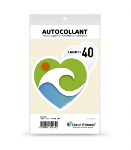 Landes 40 - Naturel | Autocollant Coeur j'aime