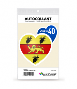 Landes 40 - Blason | Autocollant Coeur j'aime