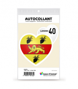 Landes 40 - Blason | Autocollant Coeur j'aime