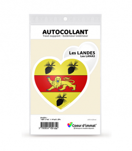 Landes - Blason | Autocollant Coeur j'aime