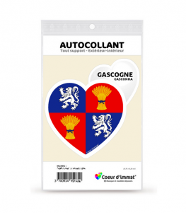 Gascogne - Drapée | Autocollant Coeur j'aime