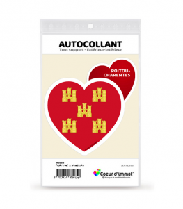 Poitou-Charentes - Blason | Autocollant Coeur j'aime