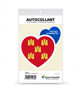 Poitou-Charentes - Blason | Autocollant Coeur j'aime