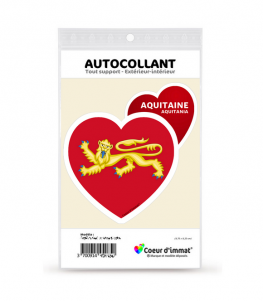 Aquitaine - Blason | Autocollant Coeur j'aime