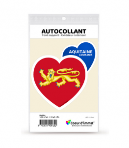 Aquitaine - Blason | Autocollant Coeur j'aime