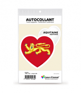 Aquitaine - Blason | Autocollant Coeur j'aime