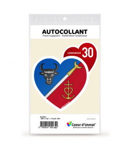 Camargue 30 - Blason | Autocollant Coeur j'aime