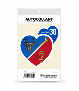 Camargue 30 - Blason | Autocollant Coeur j'aime