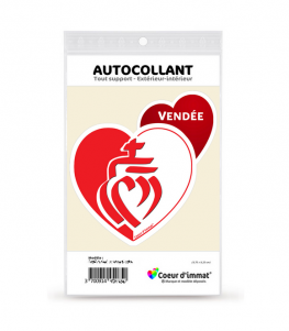 Vendée - Drapée | Autocollant Coeur j'aime