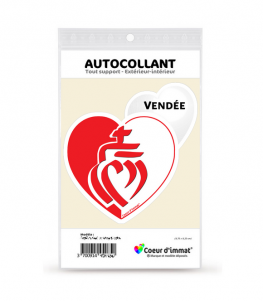 Vendée - Drapée | Autocollant Coeur j'aime