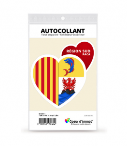 Région Sud - Blason | Autocollant Coeur j'aime