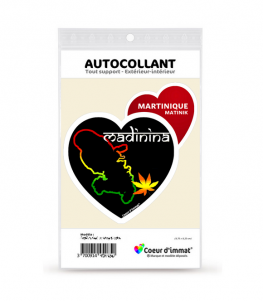 Autocollant Martinique Madras - 10x10 Cm, Vinyle Brillant, Imperméable, Découpe Précise, Sans Trace Au Retrait