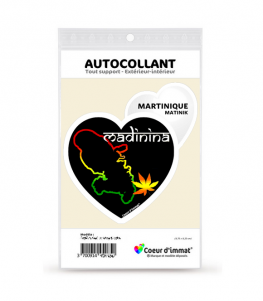 Martinique - Madinina | Autocollant Coeur j'aime