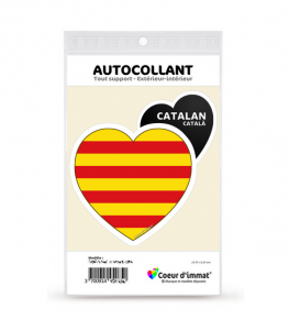 Catalan - Drapé | Autocollant Coeur j'aime