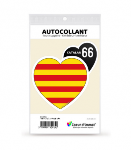 Catalan 66 - Drapé | Autocollant Coeur j'aime