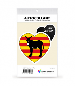 Pays Catalan - Burro Drapé | Autocollant Coeur j'aime