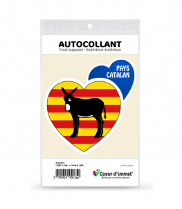 Pays Catalan - Burro Drapé | Autocollant Coeur j'aime