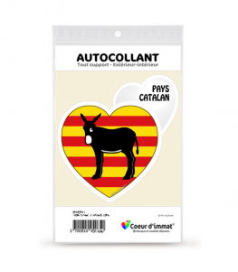 Pays Catalan - Burro Drapé | Autocollant Coeur j'aime