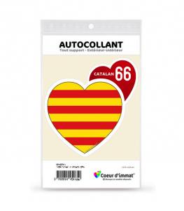 Catalan 66 - Drapé | Autocollant Coeur j'aime