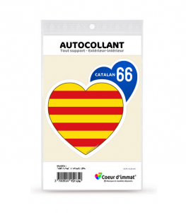 Catalan 66 - Drapé | Autocollant Coeur j'aime