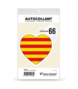 Catalan 66 - Drapé | Autocollant Coeur j'aime