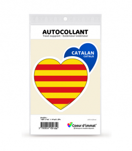 Catalan - Drapé | Autocollant Coeur j'aime