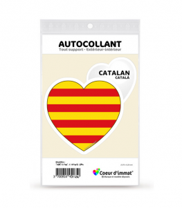 Catalan - Drapé | Autocollant Coeur j'aime