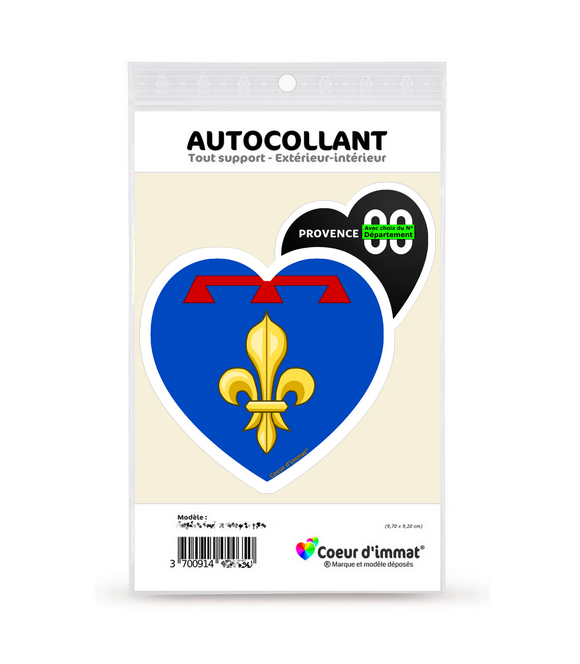 Provence Dépt - Blason II | Autocollant Coeur j'aime