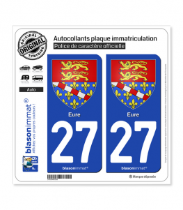 27 Eure - Armoiries | Autocollant plaque immatriculation