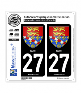 27 Eure - Armoiries | Autocollant plaque immatriculation