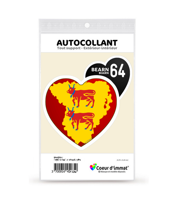 Béarn - Carte | Autocollant Coeur j'aime