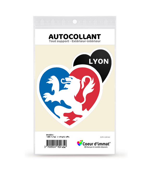 Lyon - Ville | Autocollant Coeur j'aime