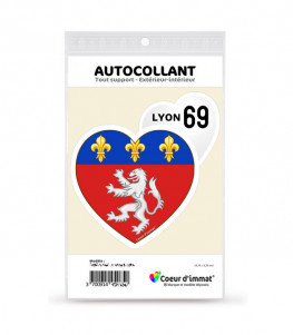 Lyon 69 - Blason | Autocollant Coeur j'aime