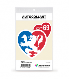 Lyon 69 - Ville | Autocollant Coeur j'aime