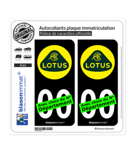 Lotus - 2019 | Autocollant plaque immatriculation (Fond Noir)